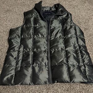 Lands End Women’s down vest. Deep Slate Shimmer 80% down 20% feathers Large